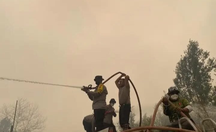 Kapolda Kalteng Pimpin Langsung Pemadaman Karhutla di Palangka Raya, Brimob Dikerahkan